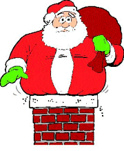 Santa in chimney