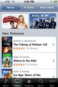 iTunes movies on iPhone