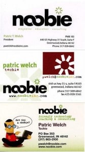 Noobie business cards