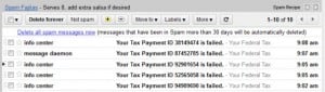 spam email your tax payment id is failed