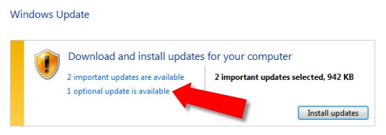 Windows Update optional updates