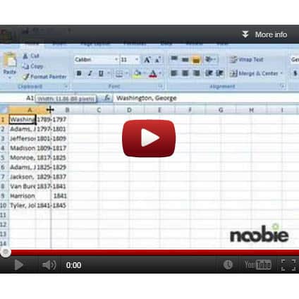 Resizing Cells in Microsoft Excel