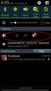 Facebook app ongoing notifications