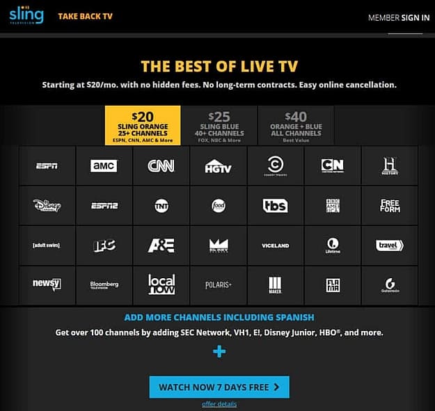 Sling TV | Awesome Video Streaming Alternatives to Netflix | amazon prime