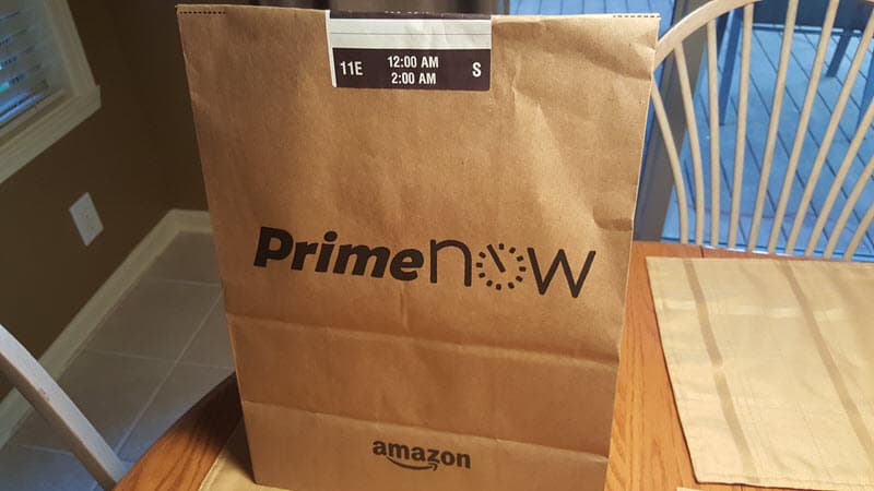 Amazon Prime Now delivery