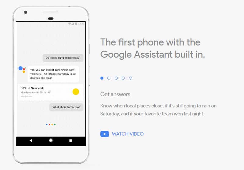 Pixel: Google Assistant built in