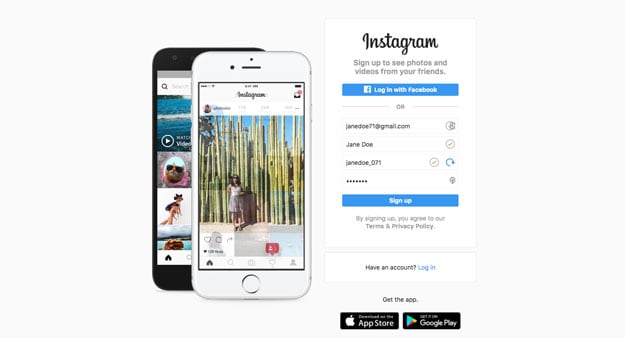 Fill in your information | How to Sign Up for Instagram