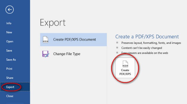 word document to PDF | export to PDF