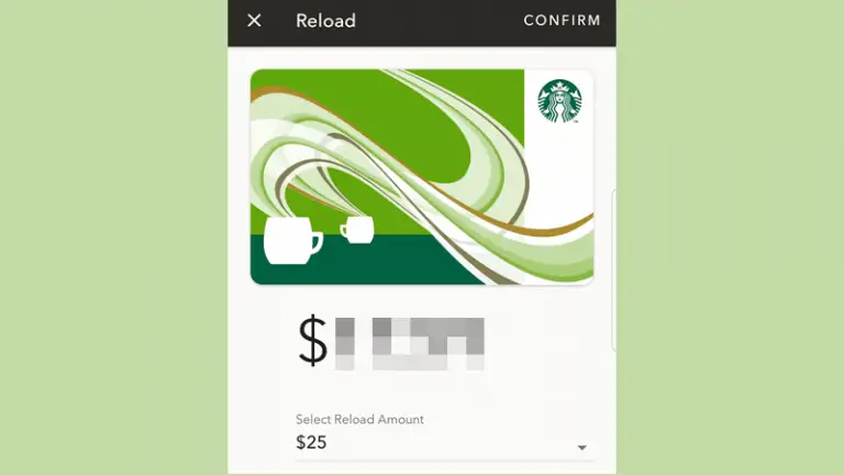 Starbucks app reload card