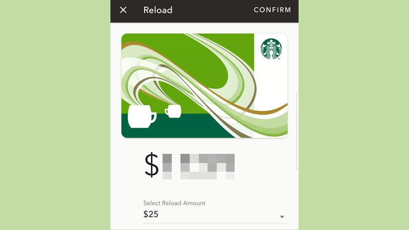 how to not reload starbucks card