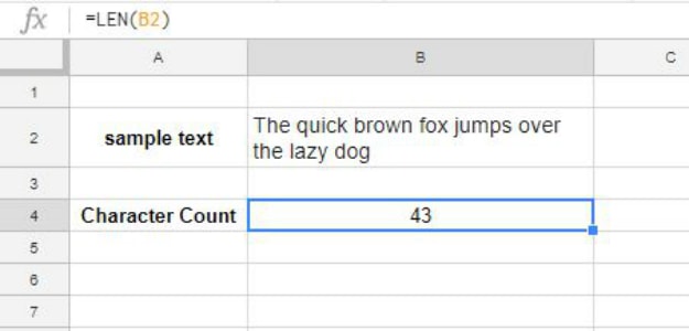 Counting Characters in a Cell | Useful Google Sheets Functions | cell references | column | functions