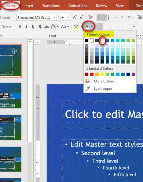 powerpoint edit master slide