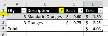 Table Filter | Excel Format as Table with Total, Sort and Filter