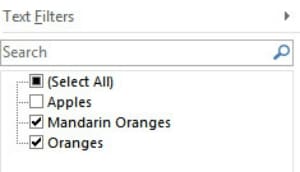 Select All | Excel Format as Table with Total, Sort and Filter