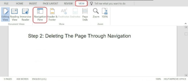 Deleting The Page Through Navigation | How To Delete A Page In Word