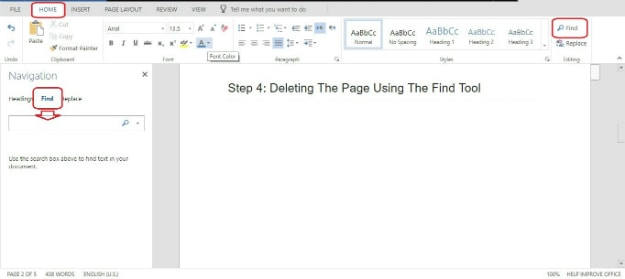 Deleting The Page Using The Find Tool | How To Delete A Page In Word | how to delete multiple pages in word