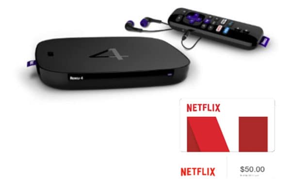 Roku 4 HD and 4K Streaming Media Player and $50 Netflix gift card