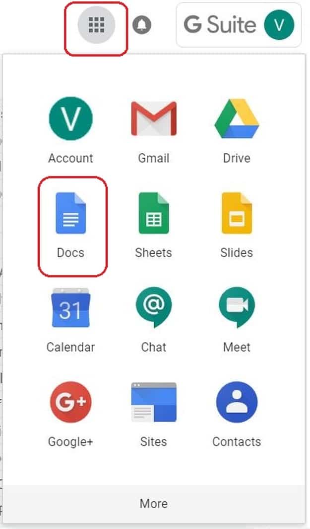 Go to Google Apps and Select Docs | Google Docs Cover Letter Template: How To Find And Download