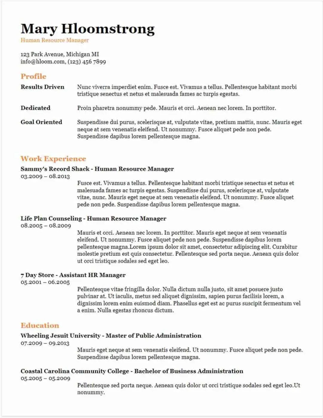 free google doc resume template download