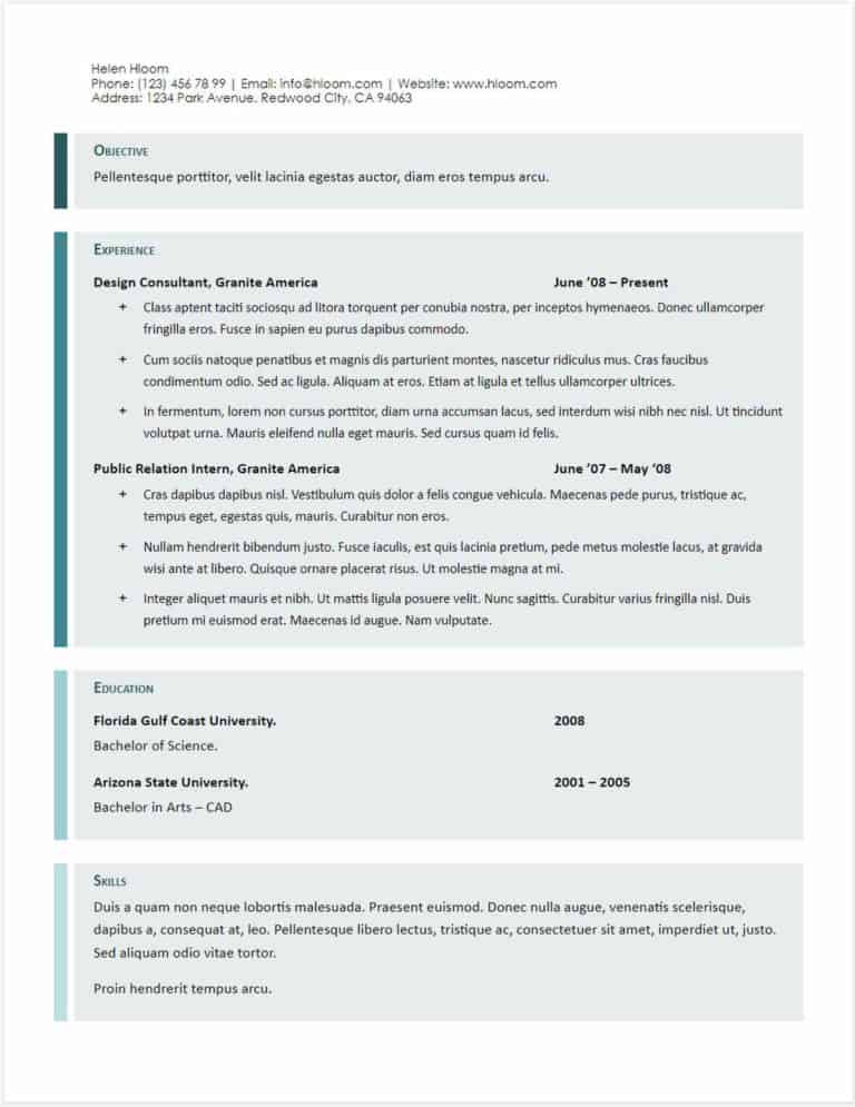 free contemporary resume template downloads google docs