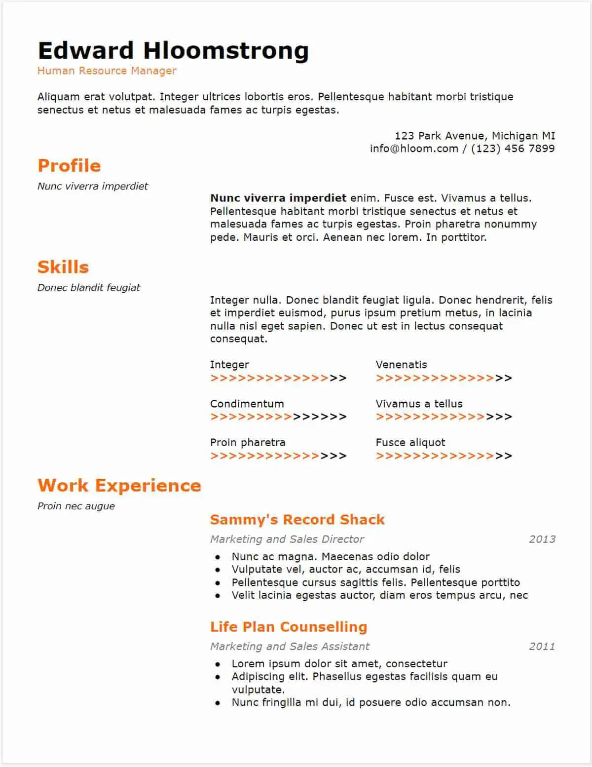 google-docs-resume-template-example