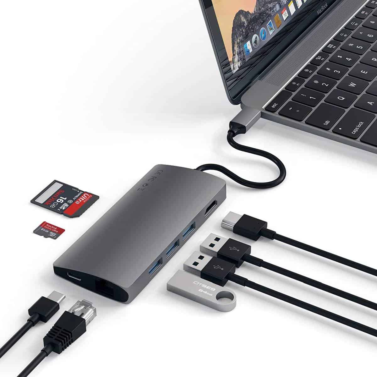 Satechi Aluminum Multi-Port Adapter V2 USB-C Hub | Best Macbook Accessories for 2019