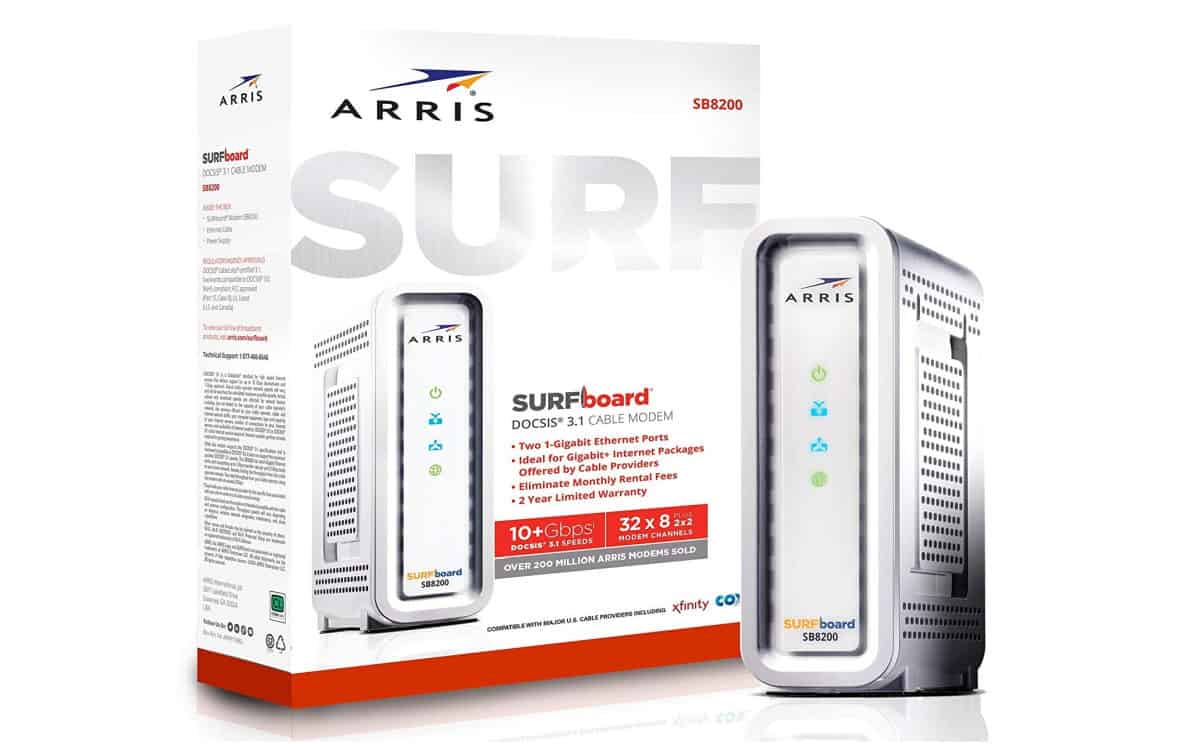 ARRIS Surfboard SB8200 Gigabit DOCSIS 3.1 Cable Modem | Xfinity Compatible Modems You Can Buy On Amazon