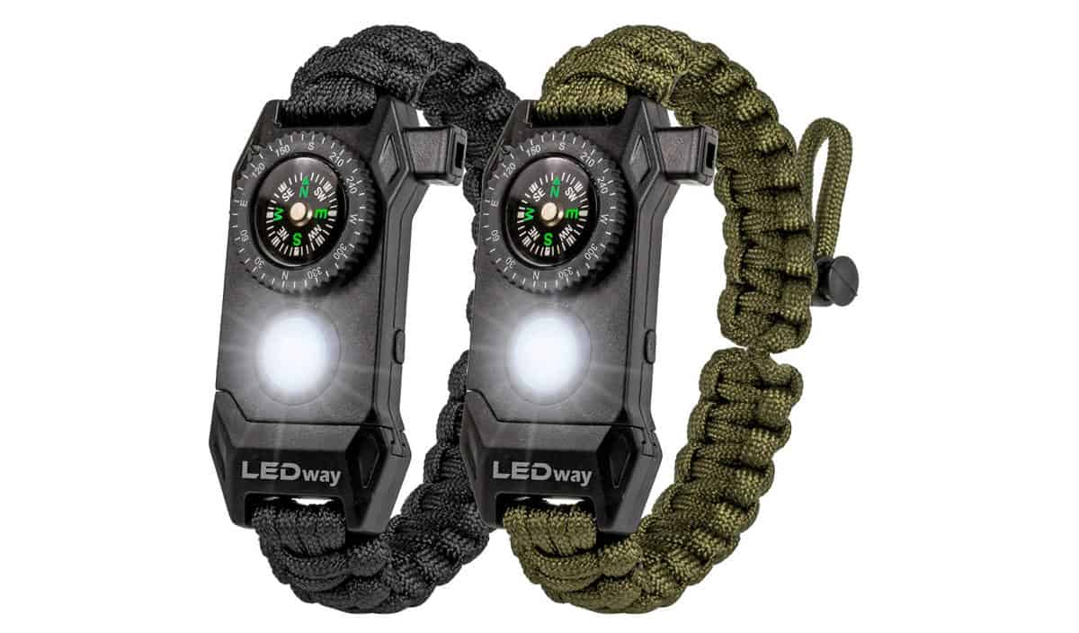 A2S Protection LEDway Paracord Bracelet Tactical Survival Gear | Cool Camping Must-Haves To Survive A Weekend Outdoors