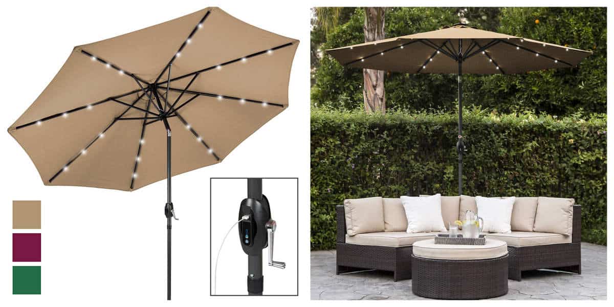 Best Choice Products 10ft Solar LED Patio Umbrella | Outdoor Tech Gadgets For Your Backyard