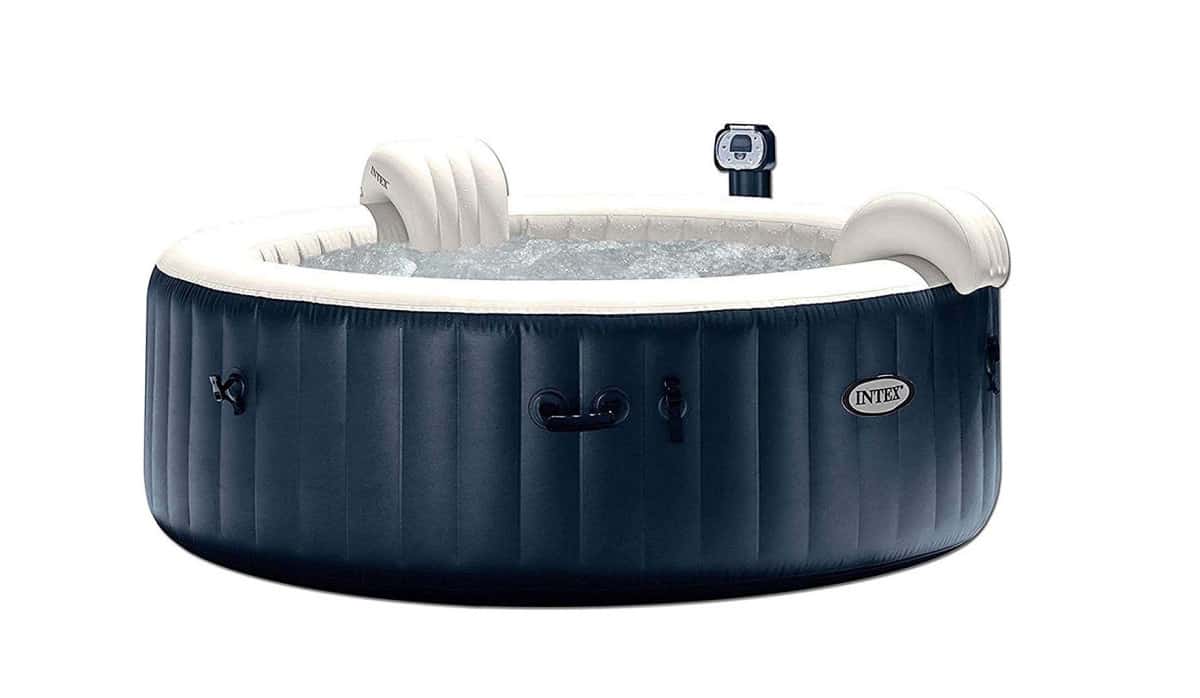 Intex Pure Spa 6-Person Inflatable Portable Heated Bubble Hot Tub | Best Amazon Outdoor Hot Tub | corner outdoor hot tub