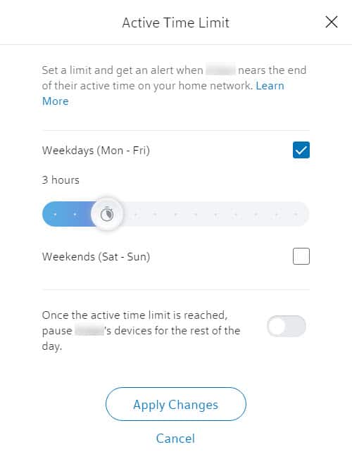 Xfinity Active Time Limits