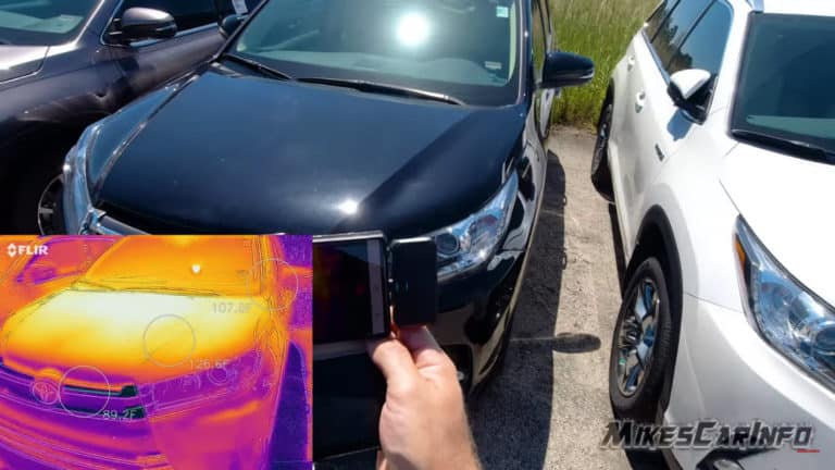 FLIR ONE thermal camera - black car vs. white car
