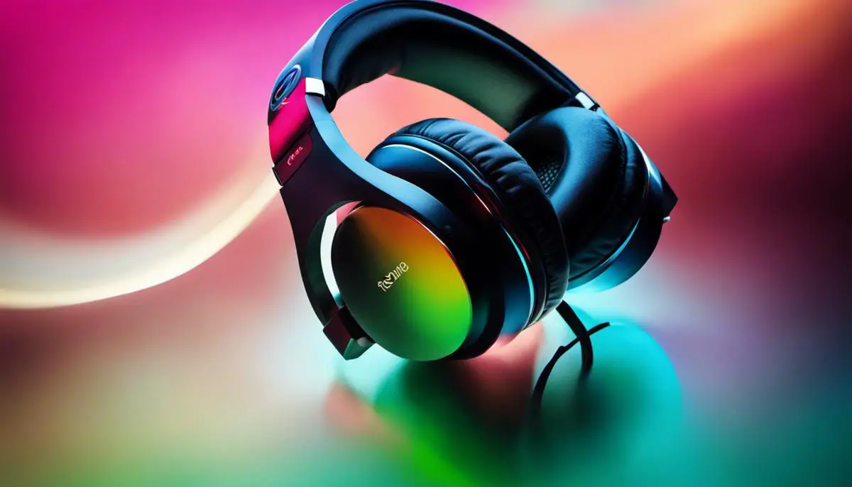 An image of a pair of headphones against a colorful background, symbolizing the revolutions in the headphone industry.