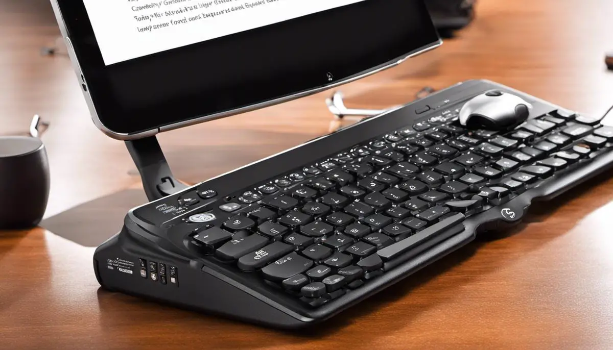 Image description: A variety of portable typing solutions, including a laser keyboard and a folding Bluetooth keyboard.